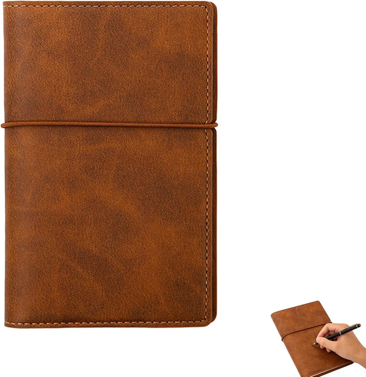 Notitieboek, klassiek PU-lederen dagboek, navulbaar notitieboek voor notities, tekeningen en herinneringen in elegante bruine tint voor creatieve geesten en levensreizigers