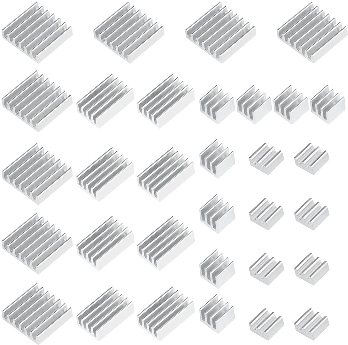 Koellichaam voor Raspberry Pi 4B aluminium koellichaam-koelkit met warmtegeleidende tape 4 model B, 32 stuks (set van 8)