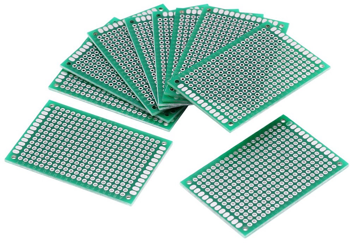 10 stks Breadboard Breadboard 4 cm × 6 cm Printplaat PCB Kit Dubbelzijdig Breadboard Kit voor DIY Solderen Elektronische