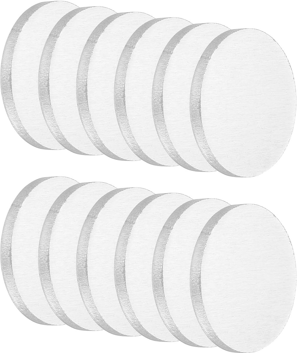 24 stuks aluminium plaat, 25,4 mm x 2 mm, ronde aluminiumplaat, 1060 aluminium schijven, hanger, ronde ponsschijven voor lasersnijden, metalen stansen, sieraden maken, doe-het-zelf