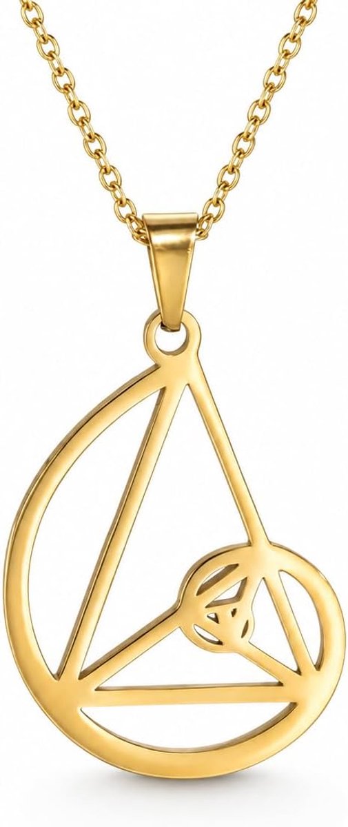 Gouden Sectie met Spiralen Volgorde Fibonacci Roestvrij Staal Geometrische Hanger Artistieke Sieraden voor Wiskundeleraren