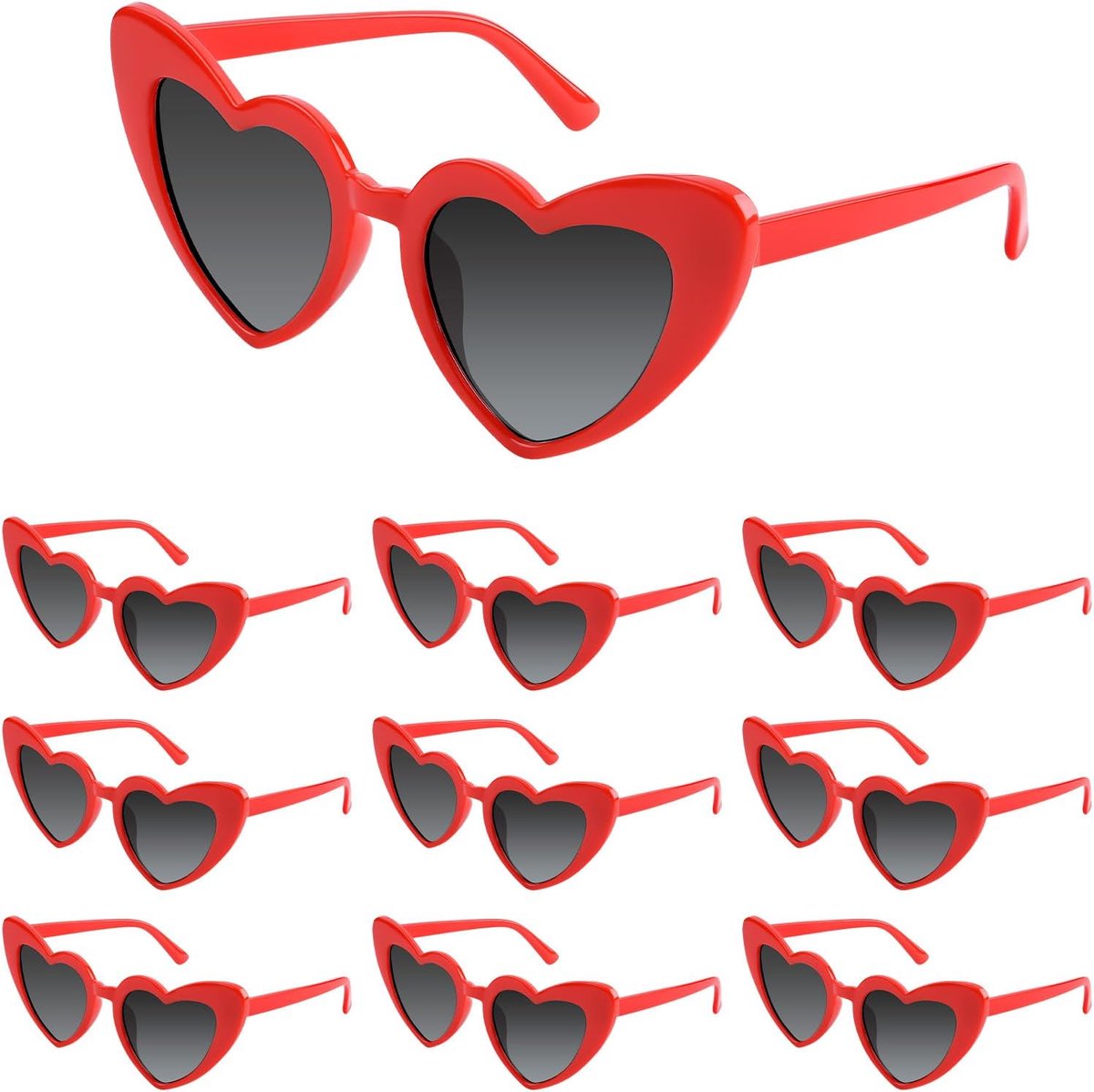 5/10/20 Pack Hart Zonnebril Bachelorette Vintage Hartvormige Bril voor Bruiloft Bruidsmeisje Party Gunst