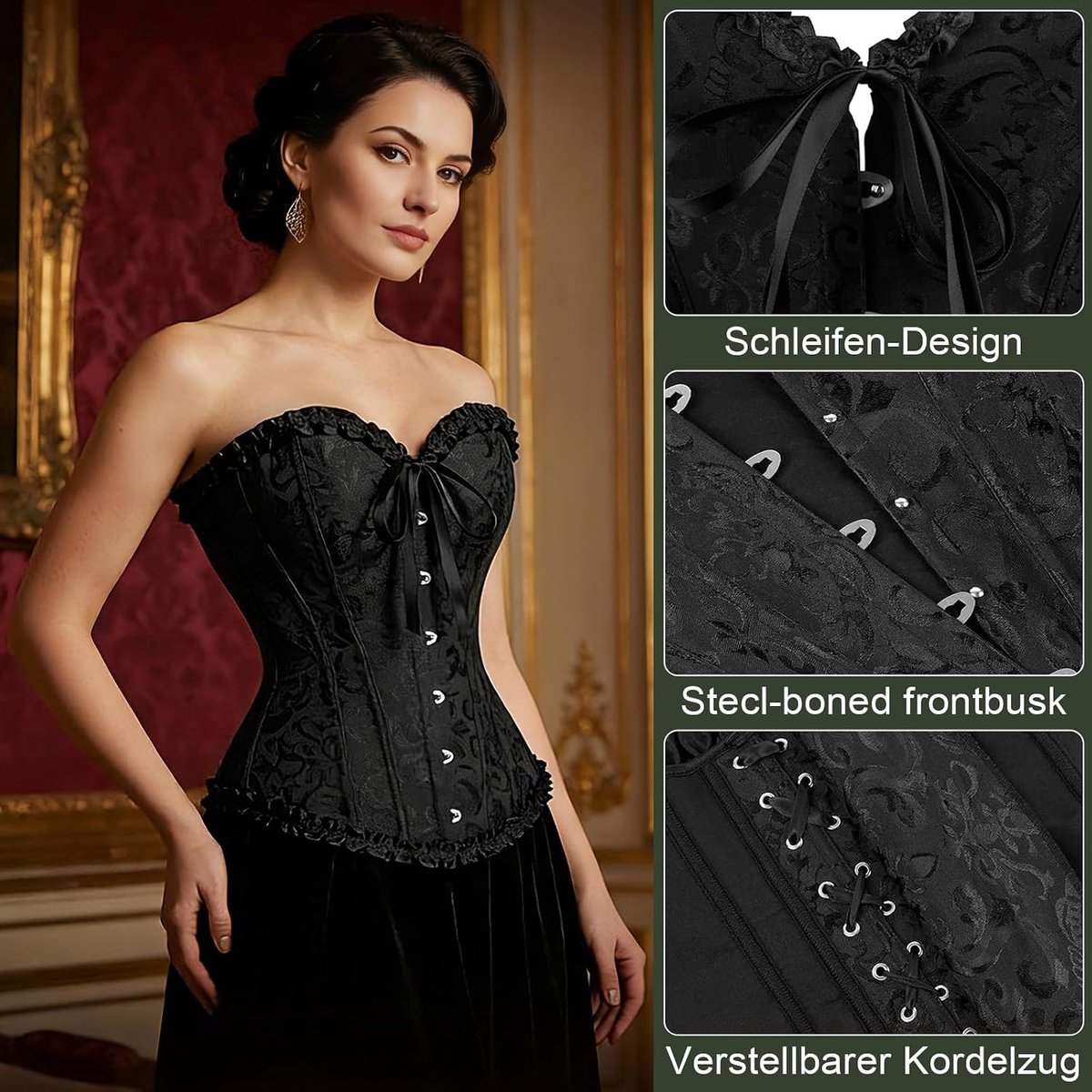 volledige borst, corsage top, gothic, vintage, bustier, retro bustier, bovenborst-top