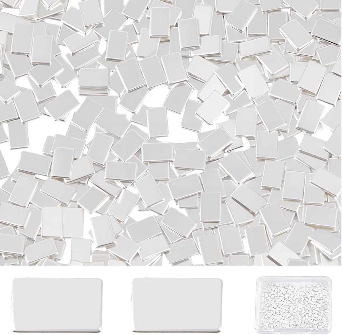 500 stuks soldeerchips zilver 3 x 2 mm grote rechthoekige soldeerchips van sterling zilver verguld messing ideaal voor eenvoudig solderen. Voorgesneden chips Geschikt voor lage