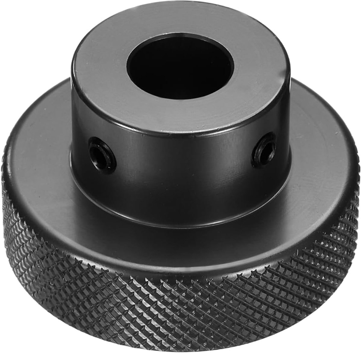 Geanodiseerde aluminiumlegering handwiel 10 mm boring 40 mm OD gekartelde knop draaigreep met sleutel voor freesmachine draaibank schuifplatform zwart