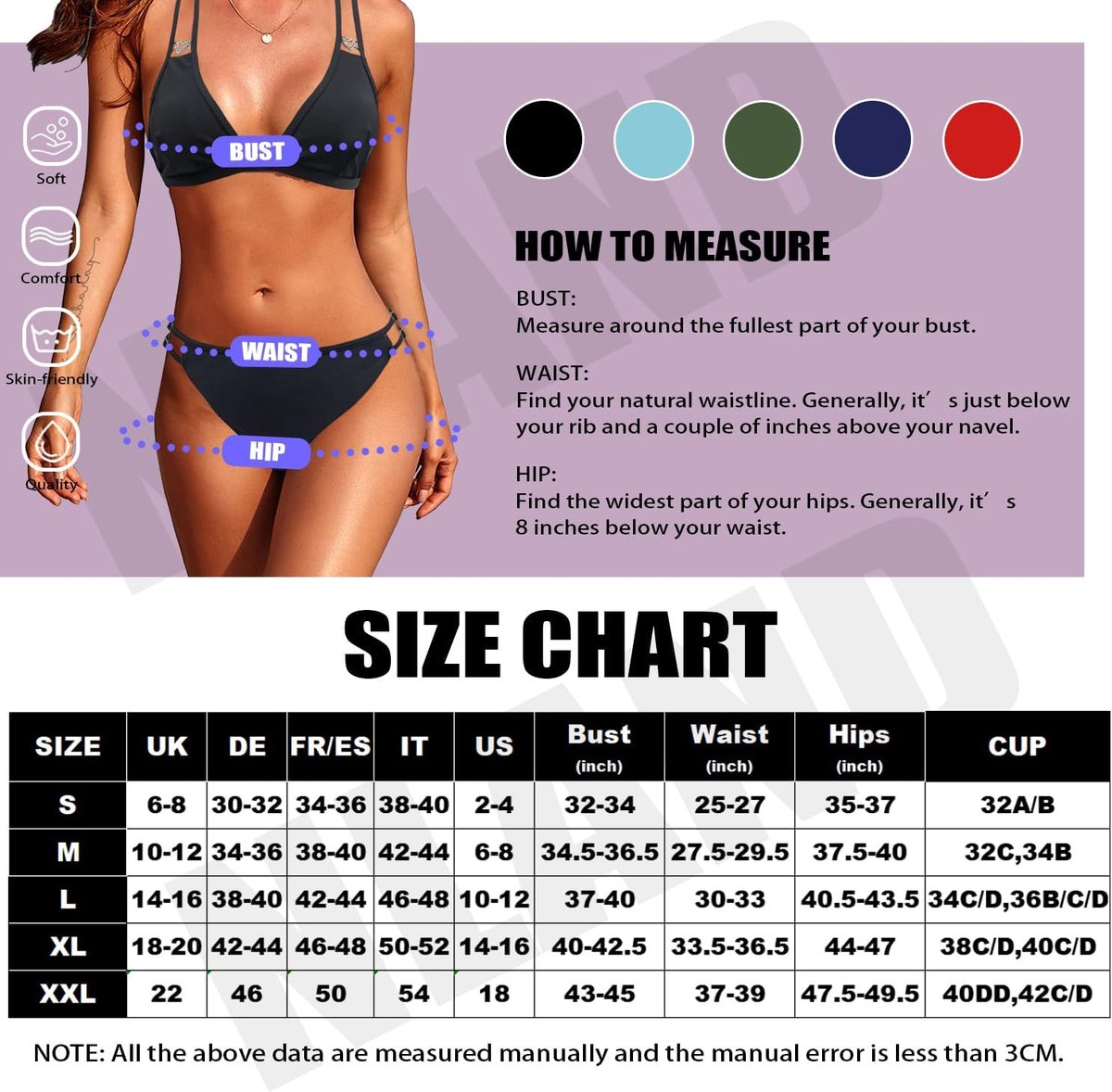 Badpak voor dames, tweedelig, Braziliaans, zwemkleding, sexy, driehoektop, strandtop, lage taille, string, bikini, verstelbare hoofdband, bikini