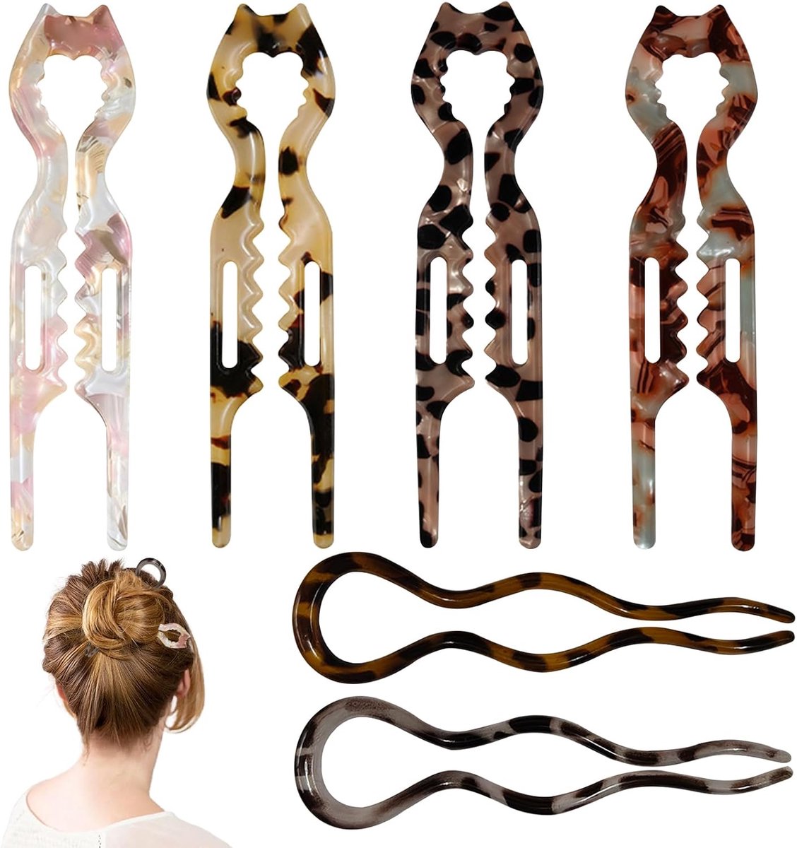 Haarspelden, vintage schildpad, Franse haarspelden, Franse haarspelden, Franse pin U-vorm voor kapsels, updos, knot, twist, haaraccessoires, cadeau voor dames