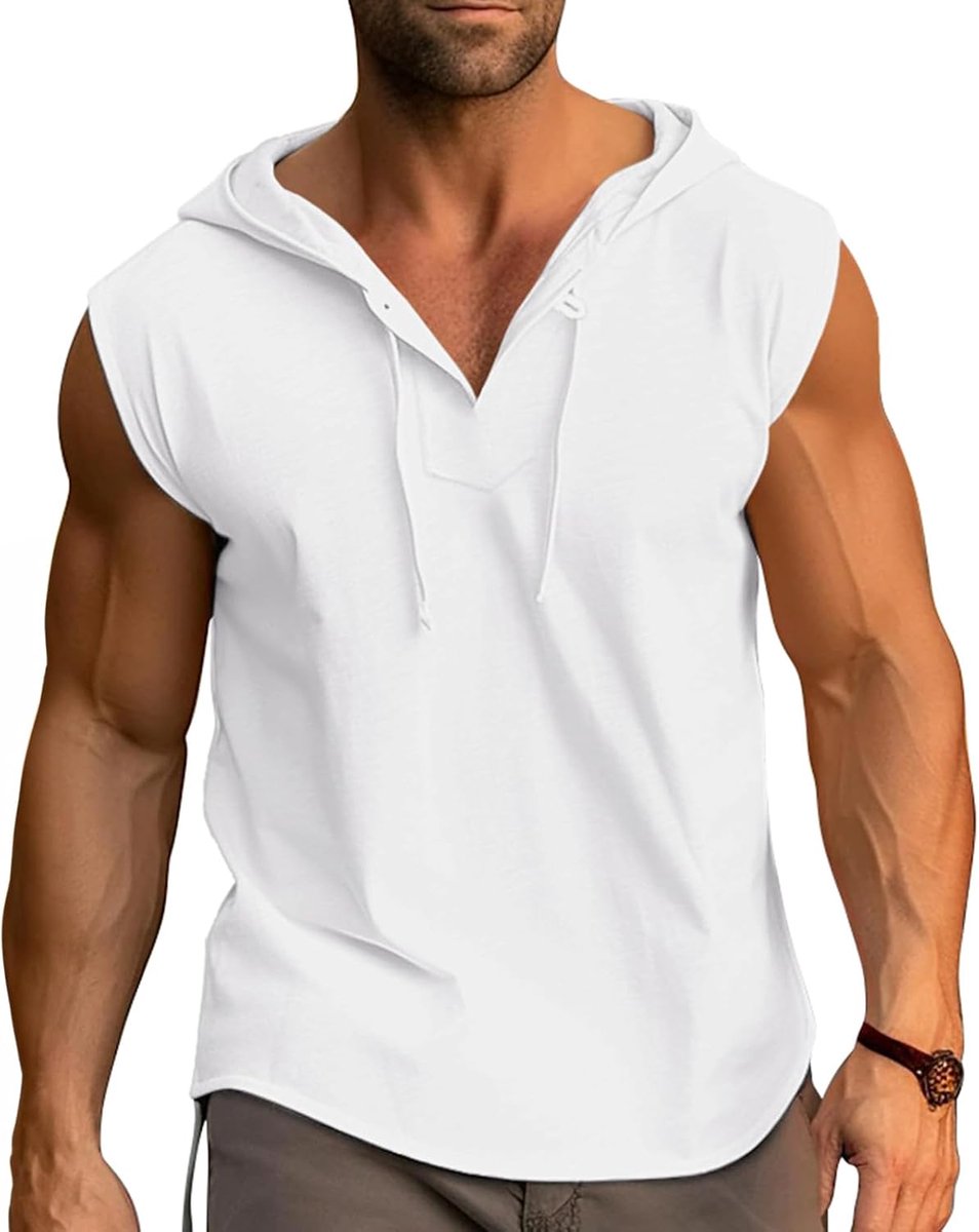 Vest Tank Tops Zomer Mouwloze Hoodies Katoen Gym T-shirts Workout Sport Spier Vesten voor Mannen M-3XL
