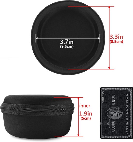 Shield hoofdtelefoonhoes compatibel met Koss Porta Pro, Sporta Pro, vervangende harde schaal reistas (Zwart) — afbeelding 3