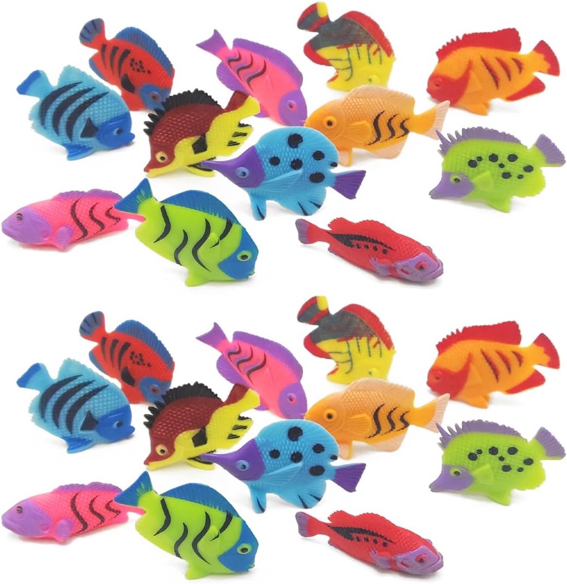Kunstvissen voor aquaria, 20 stuks, drijvende vissen van kunststof, realistische decoratie voor aquarium (willekeurige stijl)