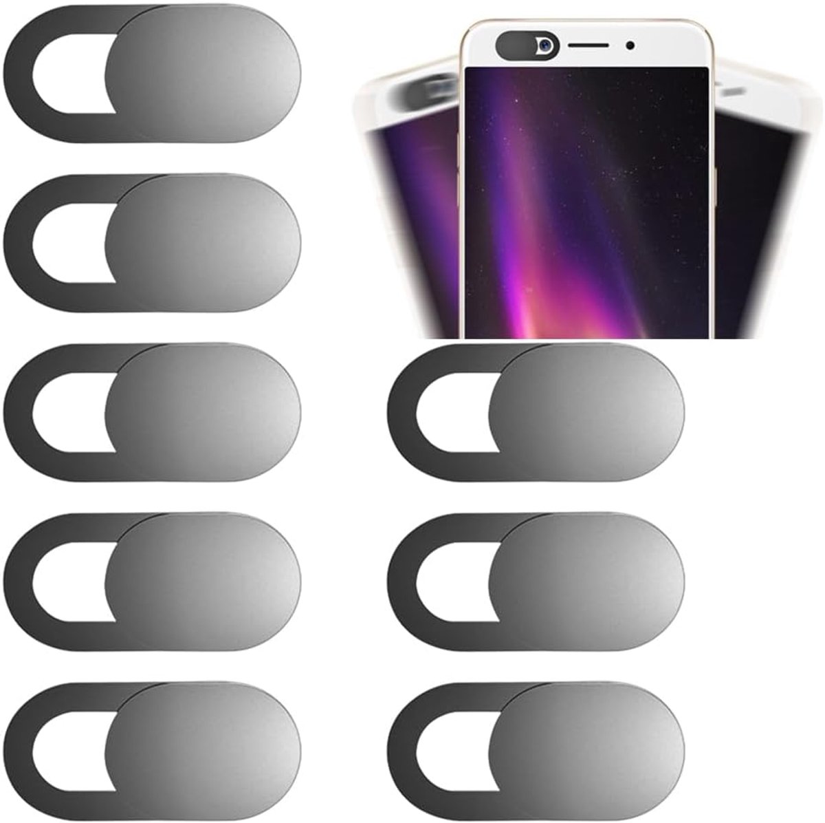 Webcam cover 8 stuks - ultradunne slider afdekking - voor laptop, pc, tablet en smartphone - SnelShoppen