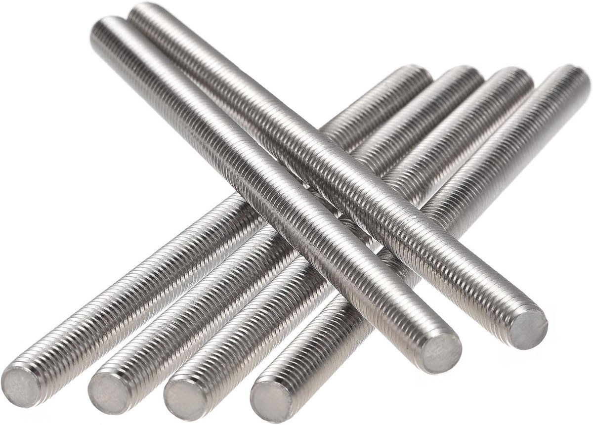 Sourcing map 6 stuks M8 x 130 mm volledige stang van roestvrij staal 304 rechtse schroefdraad