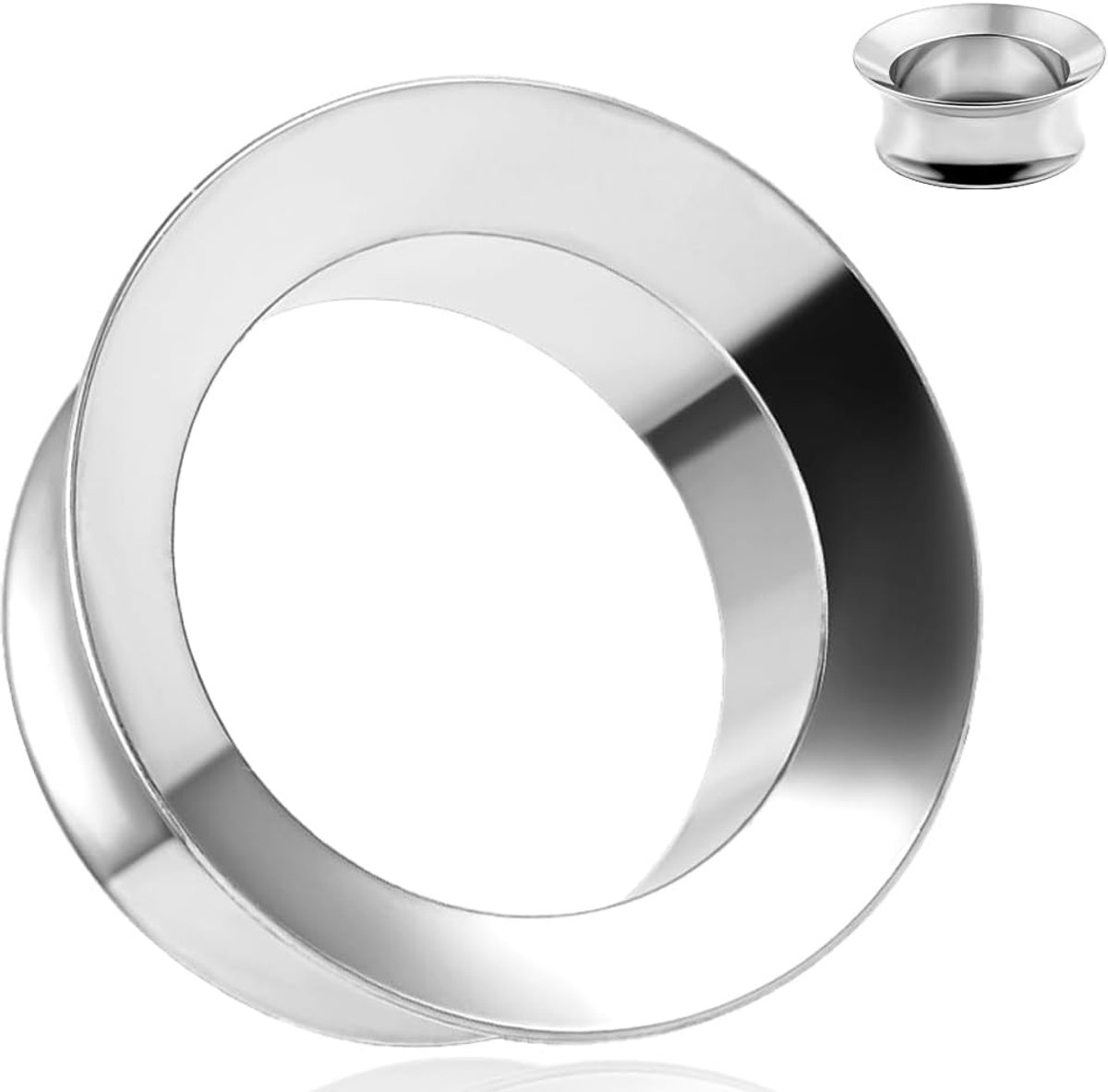 Oor tunnel 1 paar double flared flesh plug roteunditeit roestvrij staal voor oorpiercing uitgerekt 10 mm - 19 mm