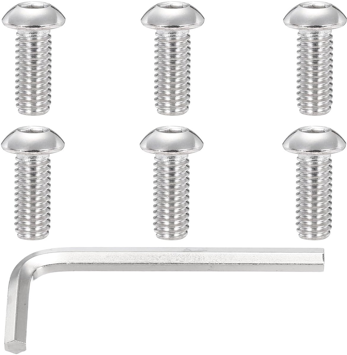 6 stuks 3/8 16 x 7/8 inch ronde kopschroeven met inbuskop, 304 roestvrij staal, 18-8 bouten met inbussleutel voor doe-het-zelvers, meubels, waterpomp, lamp