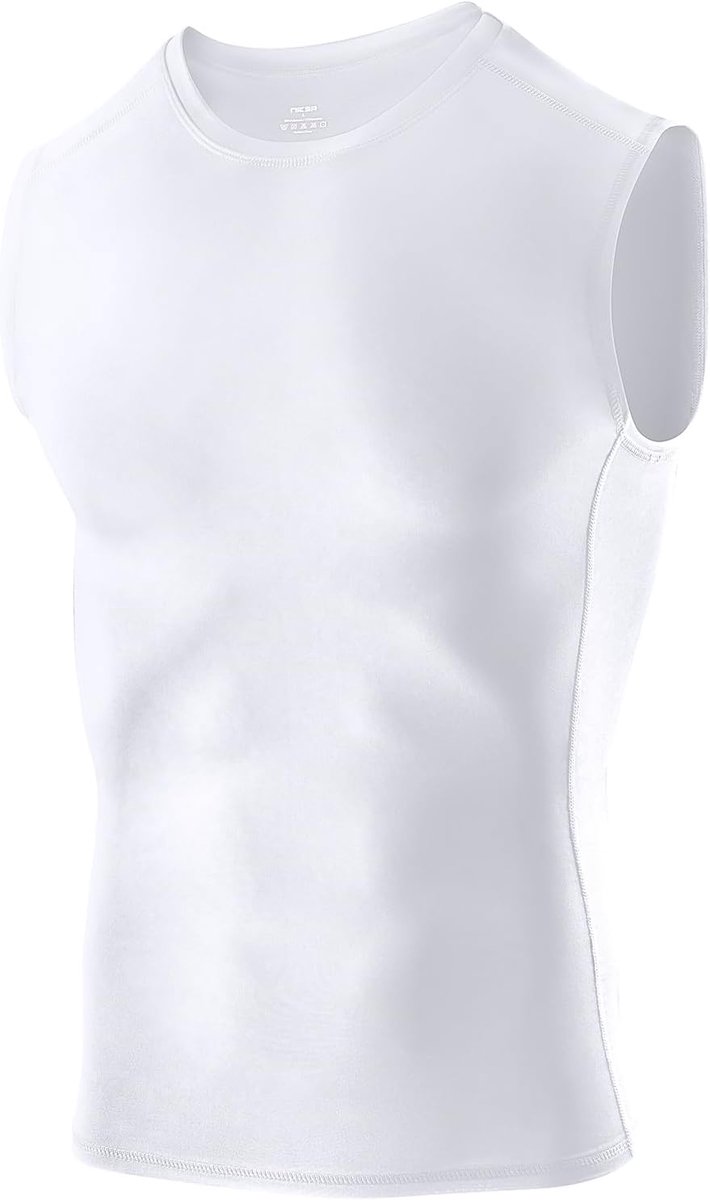 Heren compressieshirt sport tanktop mouwloos functioneel shirt loopshirt