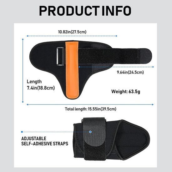 Golf Swing Trainer - Pols corrector - Golftechniek Verbeteren - Verstelbare polsband - 18.8 inch - Oranje van GOLF — afbeelding 3