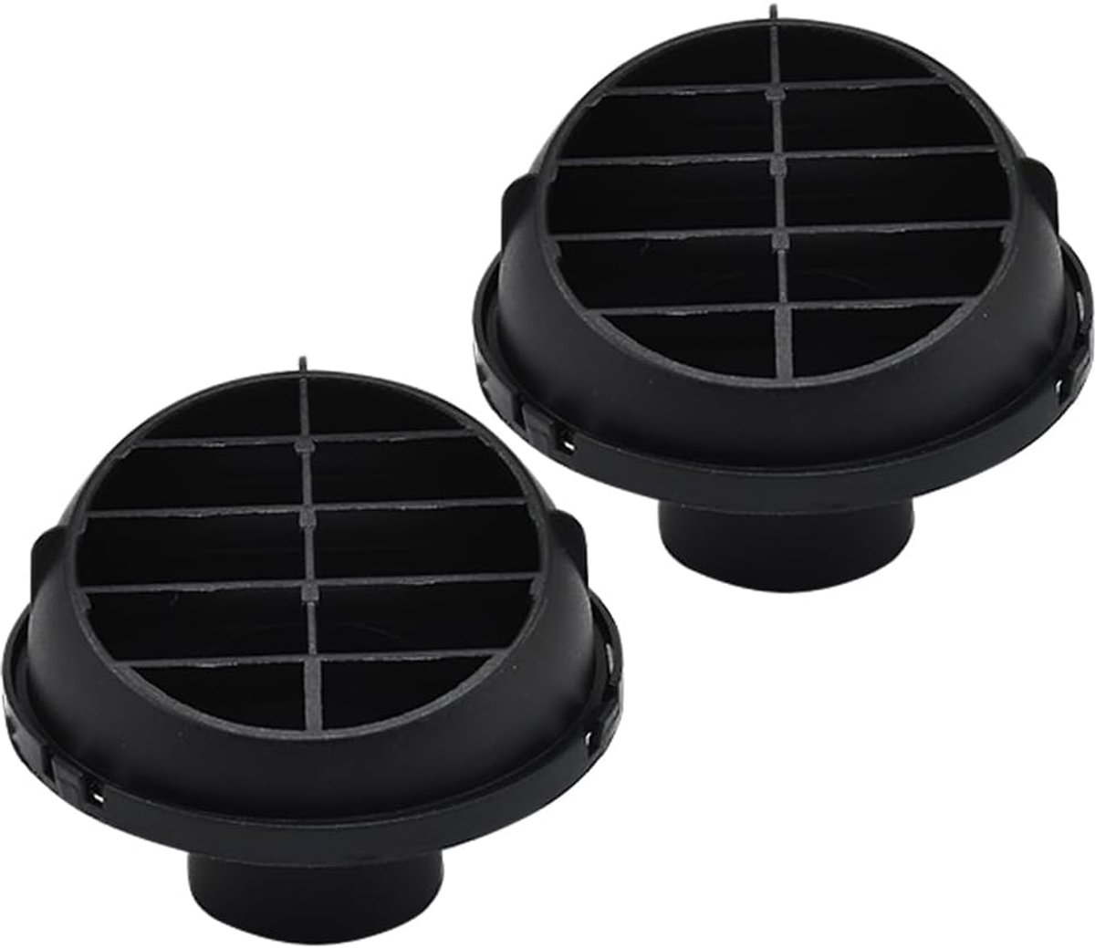 2 stuks warme ontluchtingsuitlaat, 360 ° draaibare autoverwarming kanaalslang pijp warme ontluchter uitlaat kunststof kanaalverwarming ontluchter uitlaat voor auto auto bus RV ATV (rond, gat