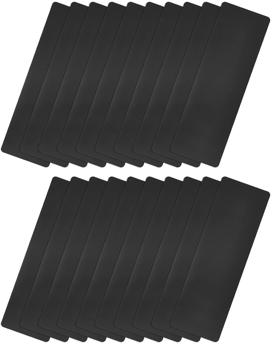 sourcing map Lege metalen kaarten, 20 stuks, 3,1 x 1,2 inch, geschilderde aluminium plaat voor doe-het-zelf lasergravure, naamplaatje, 0,3 mm dik, zwart