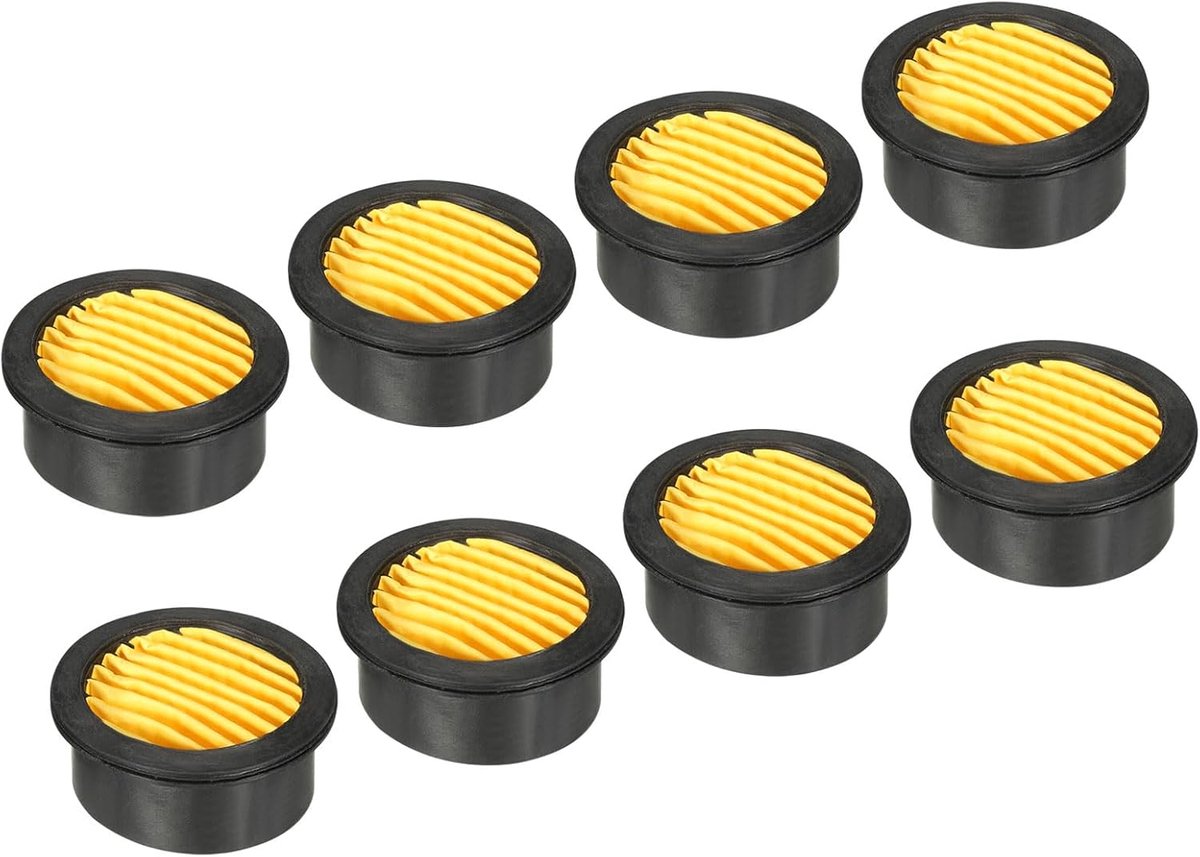 Luchtcompressorfilter, 8 stuks geluidsreductie, luchtcompressoraccessoires voor generatoren, blazers, uitlaatpoorten, zwart, geel