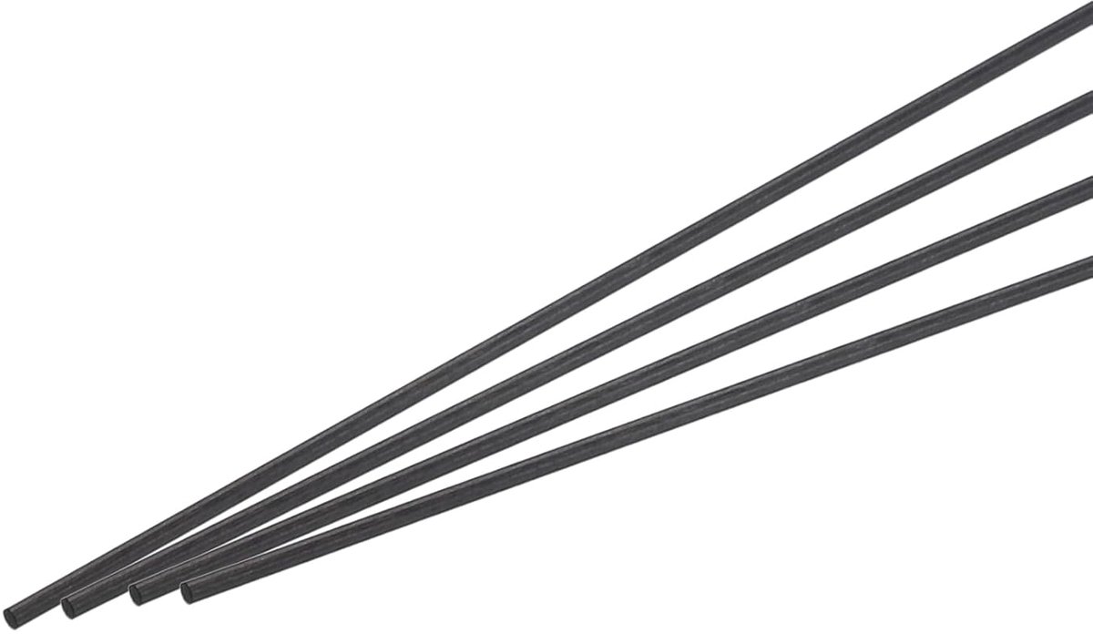 4 stuks koolstofvezelstang 1,5 mm x 100 mm, voor RC-vliegtuigen, doe-het-zelf, draken, quadcopter-vleugelbuizen, reparatie van armen