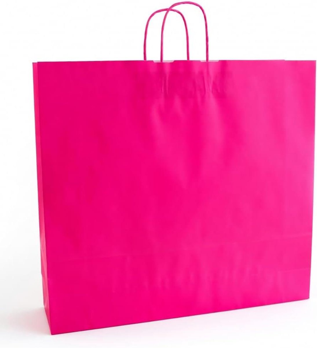 Papieren Draagtassen - Papieren Tassen - Winkelen - Met Koord - 54+14x50 cm - Roze