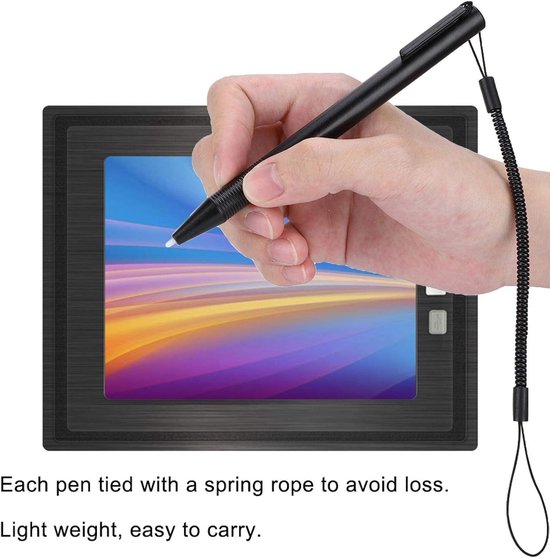 Stylus Pen, Resistive Wire Touchscreen Antikras Stylus Pen met springtouw voor mobiele telefoons, tabletcomputers, MP4, MP5, schrijfborden, navigators, medisch — afbeelding 3