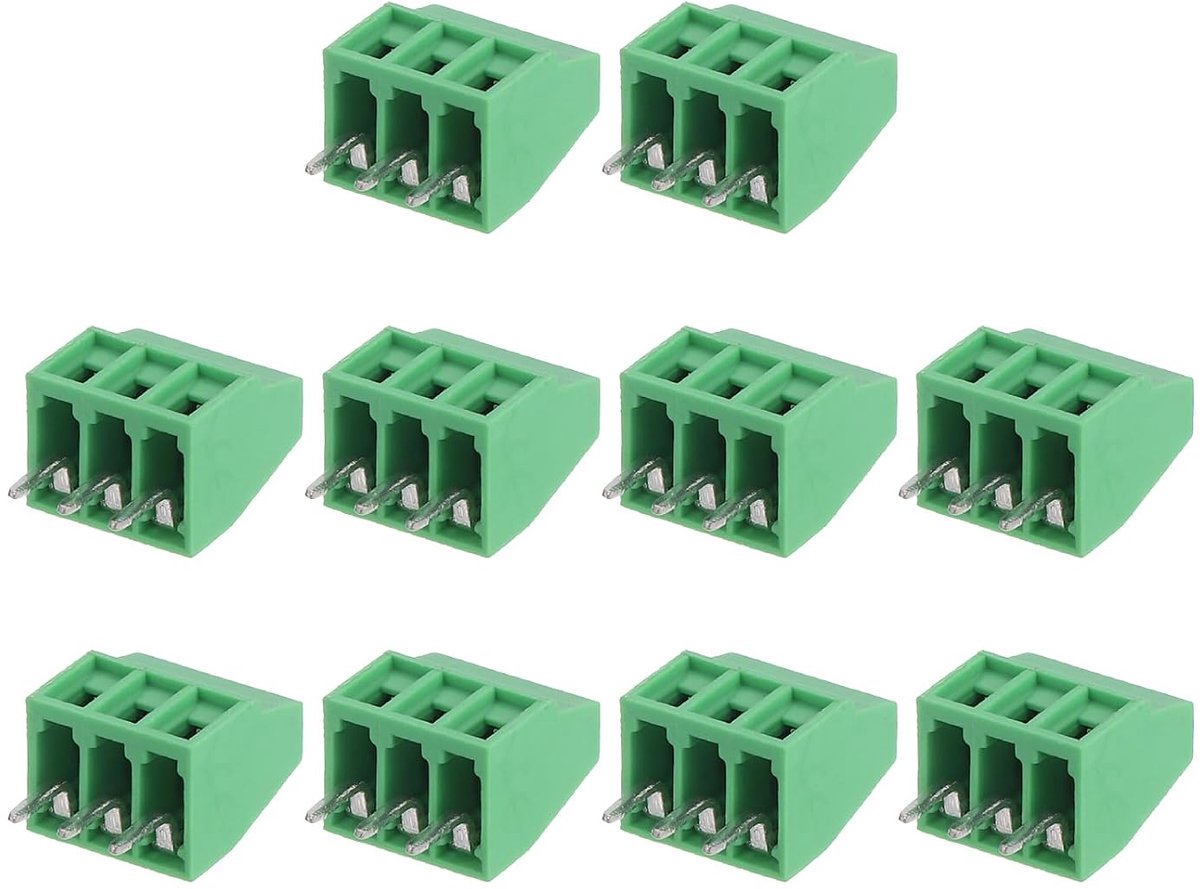 10 stuks 3-polige PCB-klemlijst, 2,54 mm PCB-schroefklemmen stekkers en stopcontacten kits aansluitklem blok 150V 6A voor 26-18AWG kabel