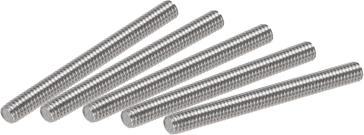 Sourcing map 25 stuks M4 x 40 mm volledige stang 304 roestvrij staal rechtse schroefdraad, M4-0,7 schroefdraad helling