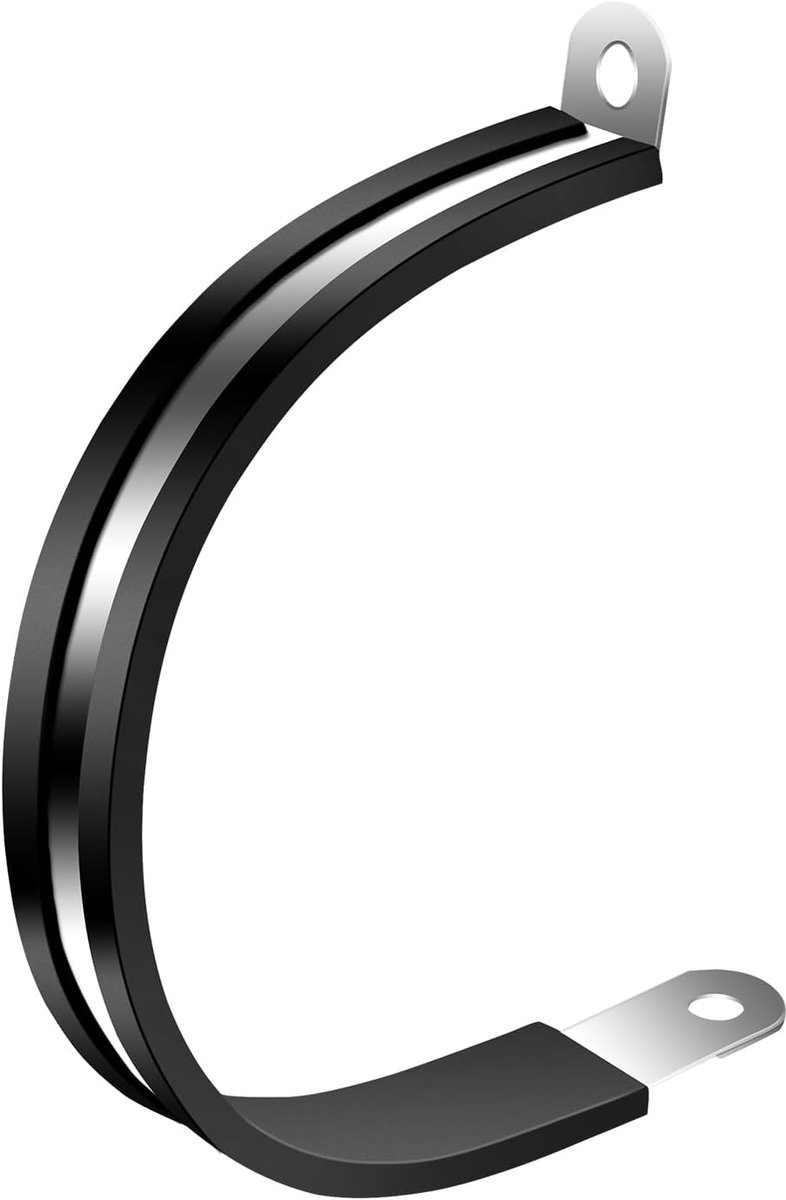 20 x roestvrijstalen kabelklemmen, 55 mm, met rubber, P-clips met rubberen inzet, roestvrij, voor kabel, slang, buis en leiding, ideaal voor auto, boot en doe-het-zelf