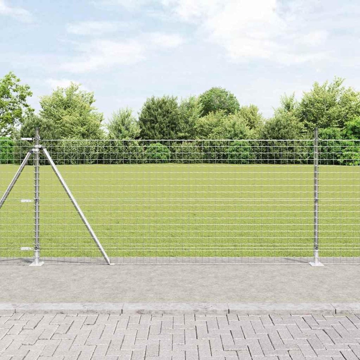 Concretebasefix Tuinhek, metaal, omheiningen, weerbestendig en gepoedercoat, stabiele inkijkbescherming voor terras, erf en tuin (gegalvaniseerd staal, 25 x 0,8 m (50 x 50 mm mesh),