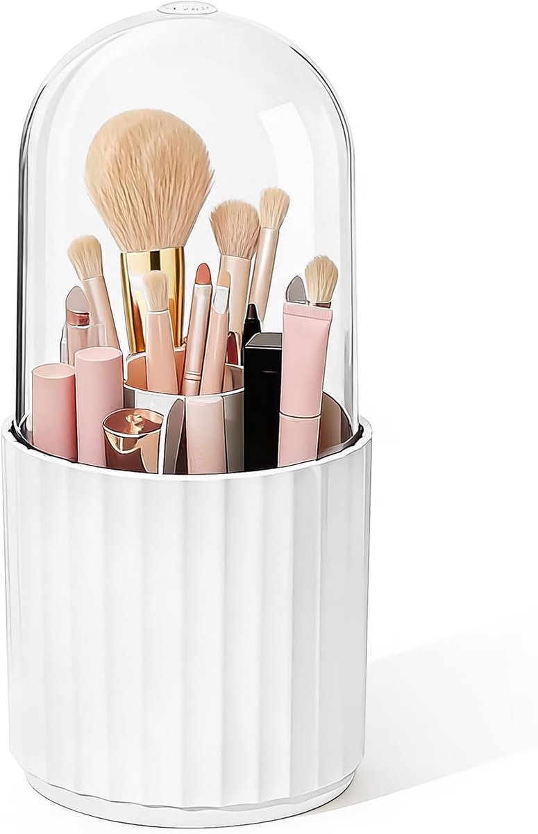 organizer & cosmetica-organizer, 360° draaibare borstelhouder, cosmetica & make-up kwastenorganizer, stofdicht, praktische make-uptafelorganizer voor make-upgereedschap