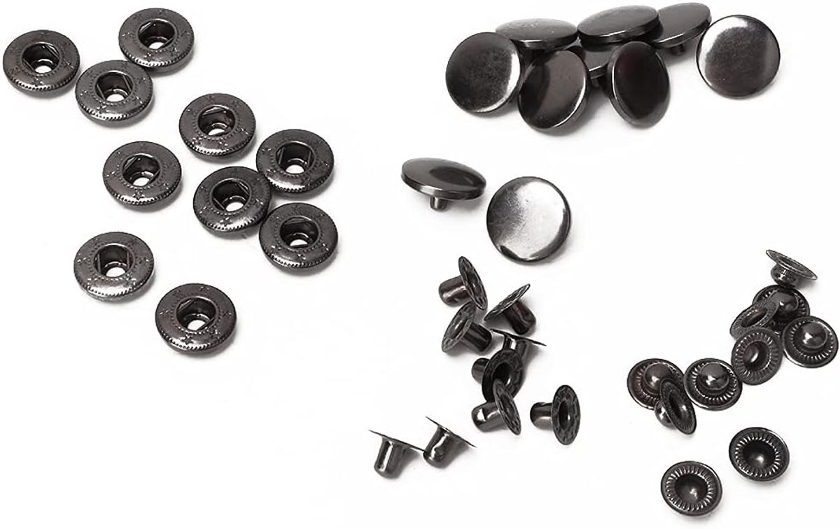 10 Stks 5mm Metalen PR Stud Snap -knop voor Kleding - Bevestigingsmiddelen voor Doe het zelf Naaiprojecten (831 pistool zwart 15 mm -knop)