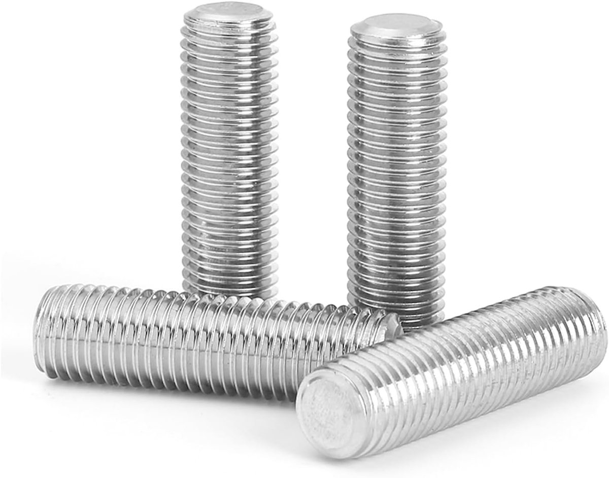 30Pcs M6*35Mm Volledig Schroefdraad Stud, 304 Roestvrij Staal Afwerking Lange Schroefdraad Staaf Bar Voor Meubels Industrieel Onderhoud Aansluiting Bevestigingsmiddelen