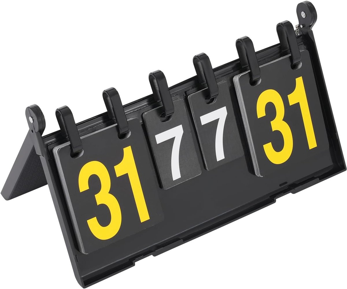 Scoreboard 4-cijferig - draagbaar flip display - goed zichtbare cijfers - ideaal voor sportwedstrijden - SnelShoppen