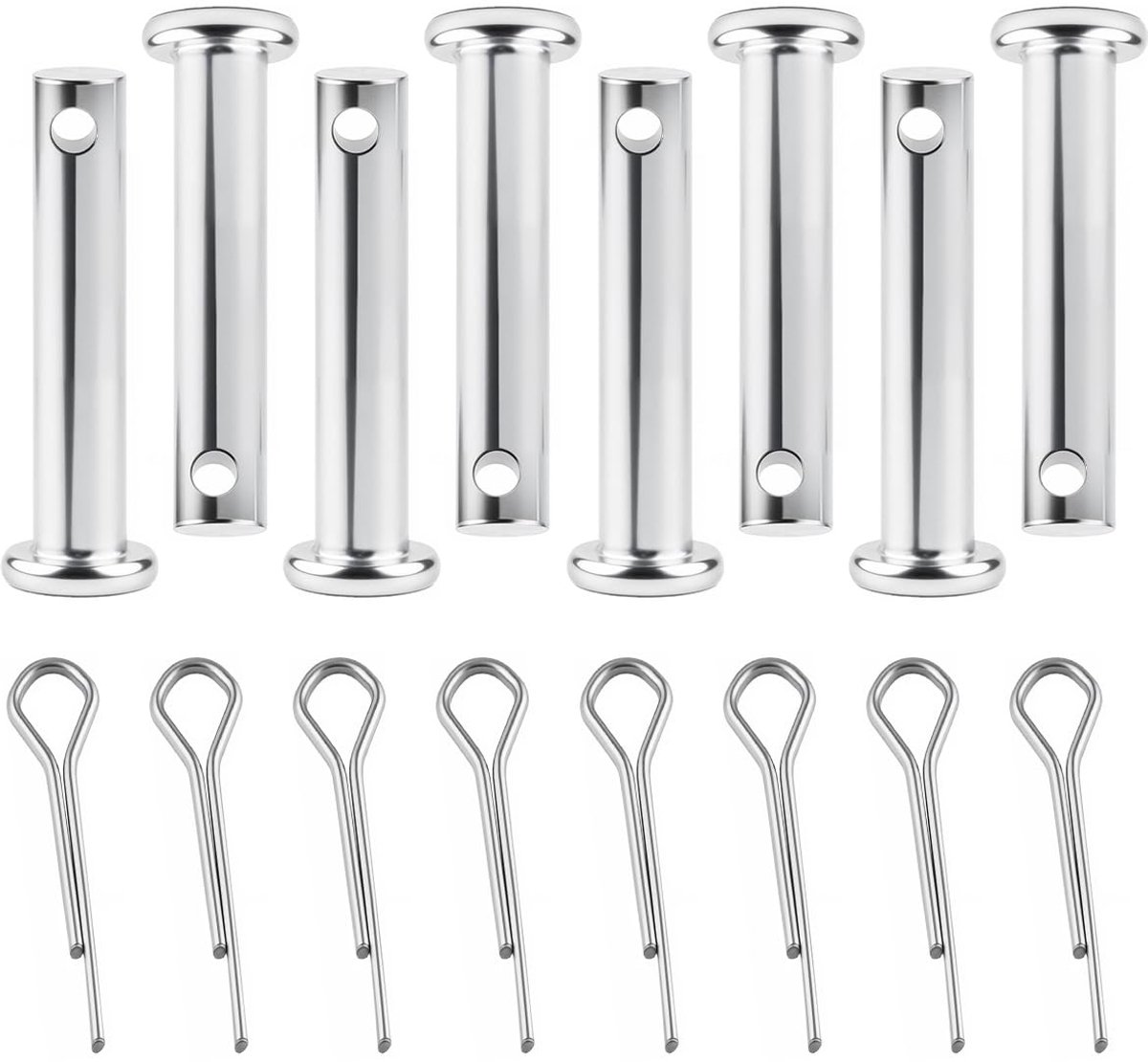Stuk roestvrij stalen splintbouten met borgpen voor machines, aanhangers en apparaten, M10x80 mm