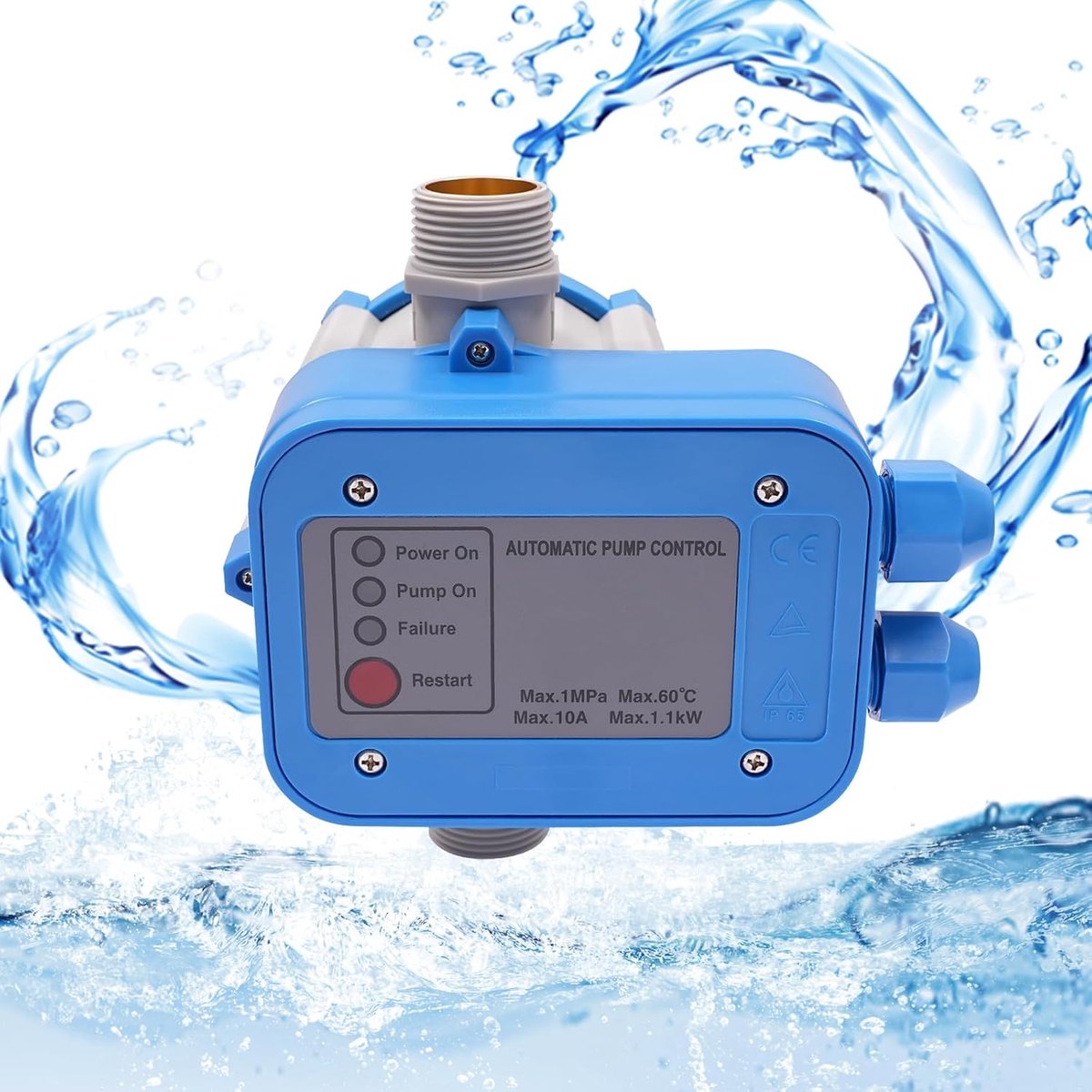 Automatische Pompbesturing - Waterdrukregelaar Pomp - Waterdruk Stabiliseren - Intelligent Start/Stop Ontwerp - 10 bar - Blauw
