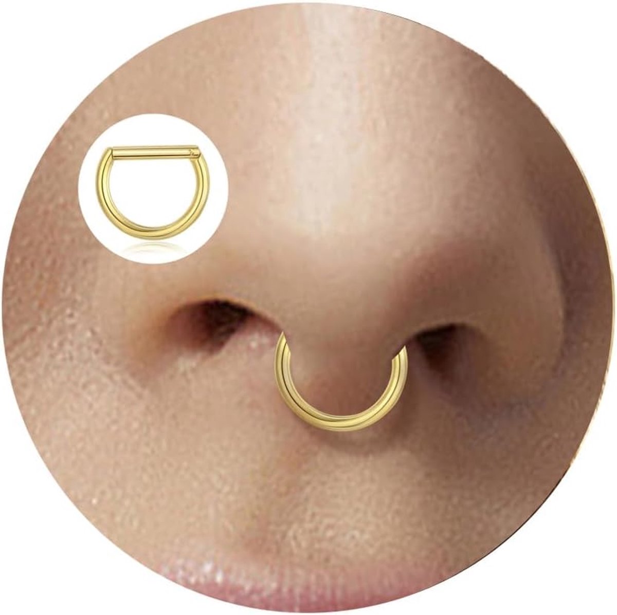 Neuspiercing ring 16 g septum piercing chirurgisch staal daith conch piercing neusring goud zilver zwart segmentring clicker spetum ringen helix tragus rook piercings oor 6/8/10 mm