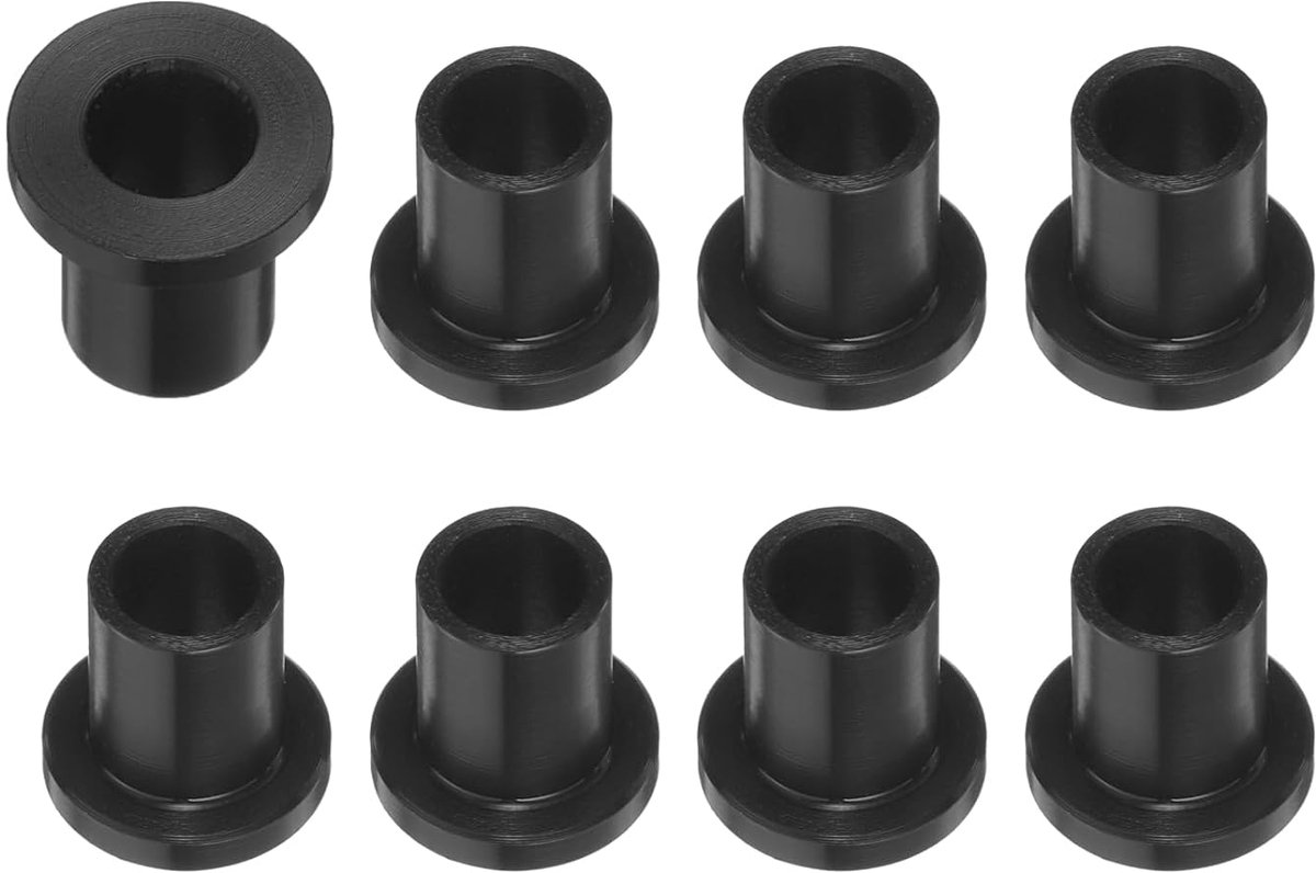 8 stuks dopsleutels van kunststof, 6,2 mm binnendiameter x 8,35 mm buitendiameter x 12 mm lengte, kleur: zwart, van pom
