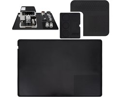 koffiemachine mat, afneembare aanstamp, met topmat, compatibel met Ninja Espressomachine, past voor de meeste koffiemachines op het aanrecht, antislip hittebestendige koffiemat met verhoogde