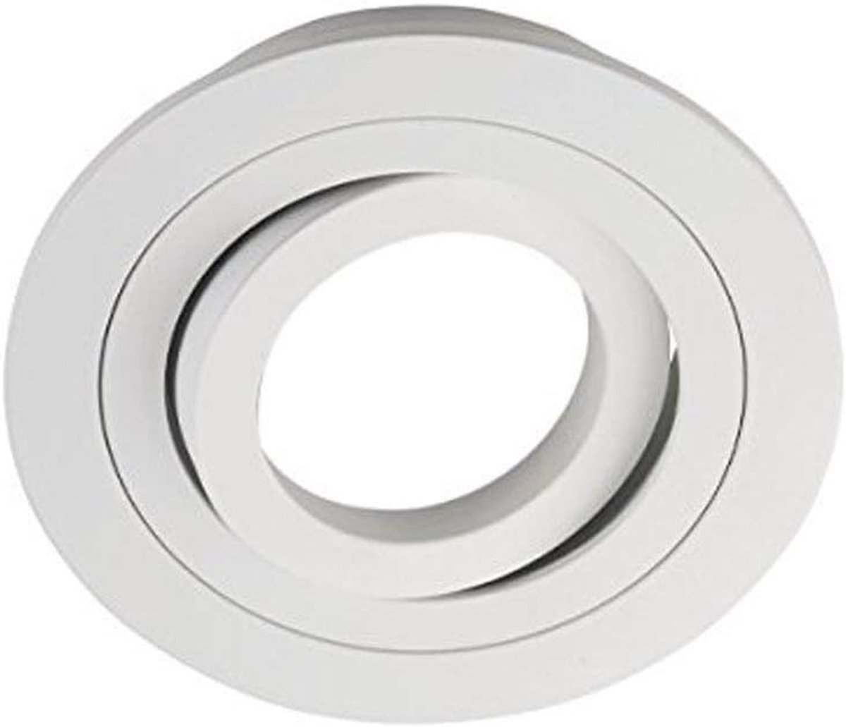 10 stuks wonderlamp - inbouwspots, klassiek, rond, met GU10-fitting, hoek 30°, 230 V, diameter 9,3 x 2,5 cm, wit
