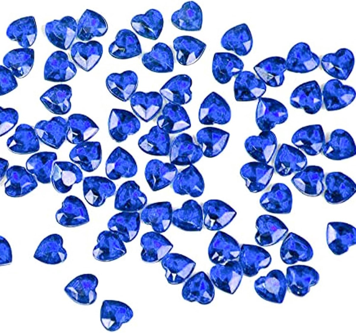 200 hartjes, decoratie, blauwe diamanten, bruiloftsdecoratie, strooidecoratie van glitterhart, acryl, hart, strass, blauwe hartjes, decoratie voor Kerstmis, bruiloft, Valentijnsdag en