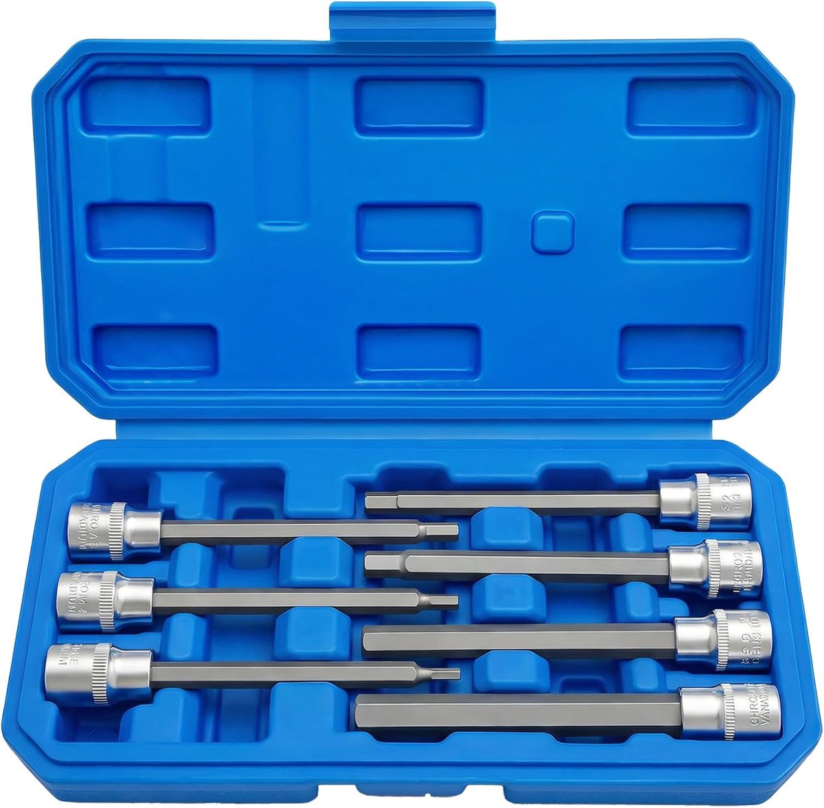 7-delige 110 mm dopsleutelset 3/8 binnenzeskant: CRV staal hex bit moeren voor auto motorfiets meubels reparatie gereedschap set voor doe-het-zelvers professionals