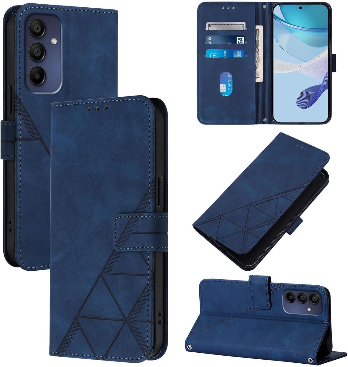 Hoesje voor Samsung A16 Hoesje met kaarthouder, portemonneehoes met magnetische sluiting, schokbestendig binnenhoesje, standaard, flip folio PU-lederen zakelijke stijl beschermhoes voor