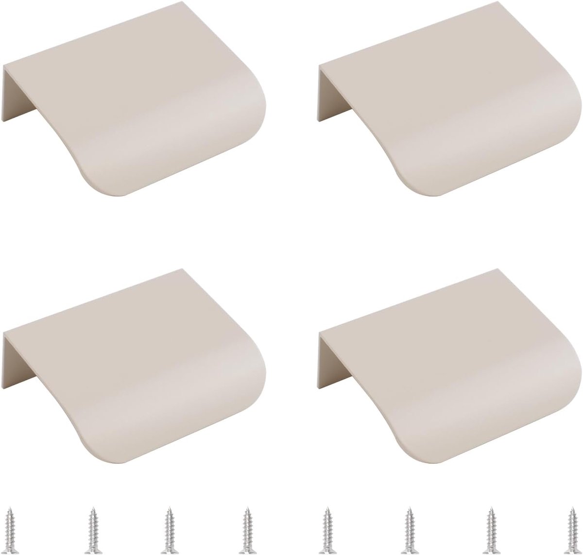 Vingerrand Trekgreep, 4 stuks Verborgen Moderne Stijl Ladehandvat, Aluminium Legering Onzichtbare Trekgreep Kastgreep voor Kast Hardware Lade, 50mm/Cashmere Grijs