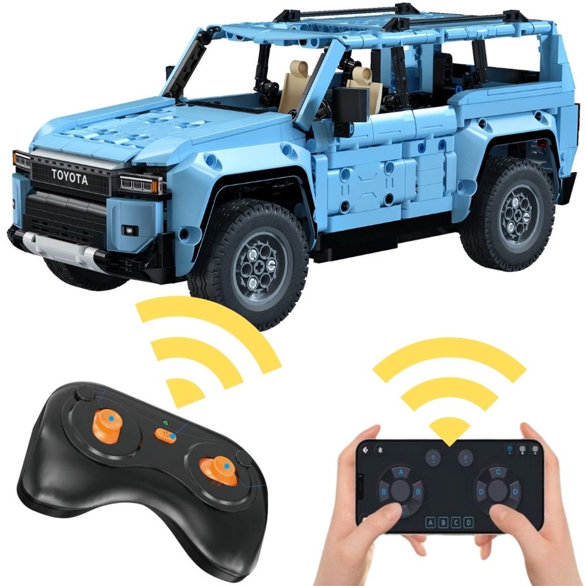 CadaBricks C51209W Toyota Prado RC 1:14 bouwset | City fast champions adventure | Creator and classic motor bouwpakket | Technic auto speelgoed ideas voor volwassenen & kinderen | DIY radiografisch bestuurbare speed car | Bouwdoos met 586 bouwstenen