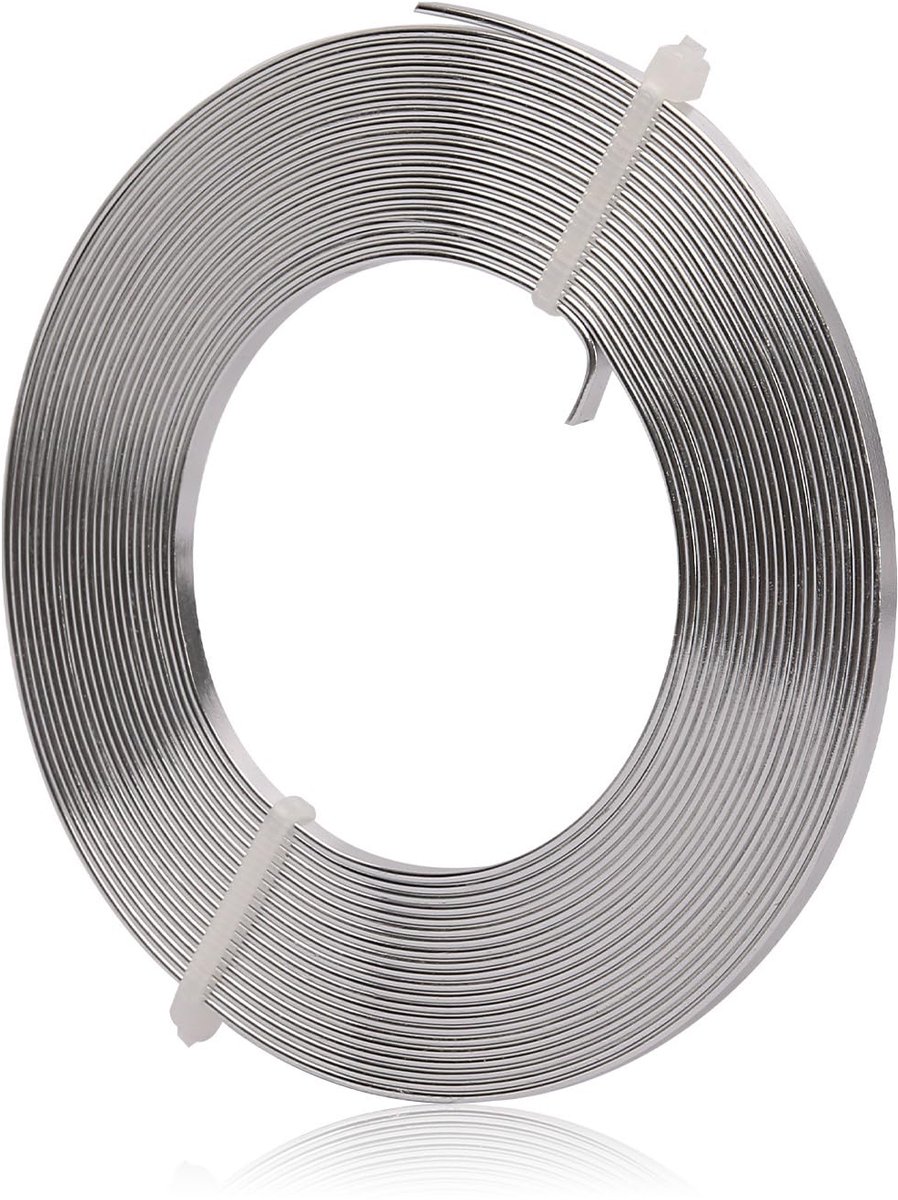 Draad, 3 x 1 mm zachte en flexibele aluminium platte draad voor knutselen, voor het maken van sieraden, modelleren, stenen zetten en doe-het-zelf-projecten (zilver)