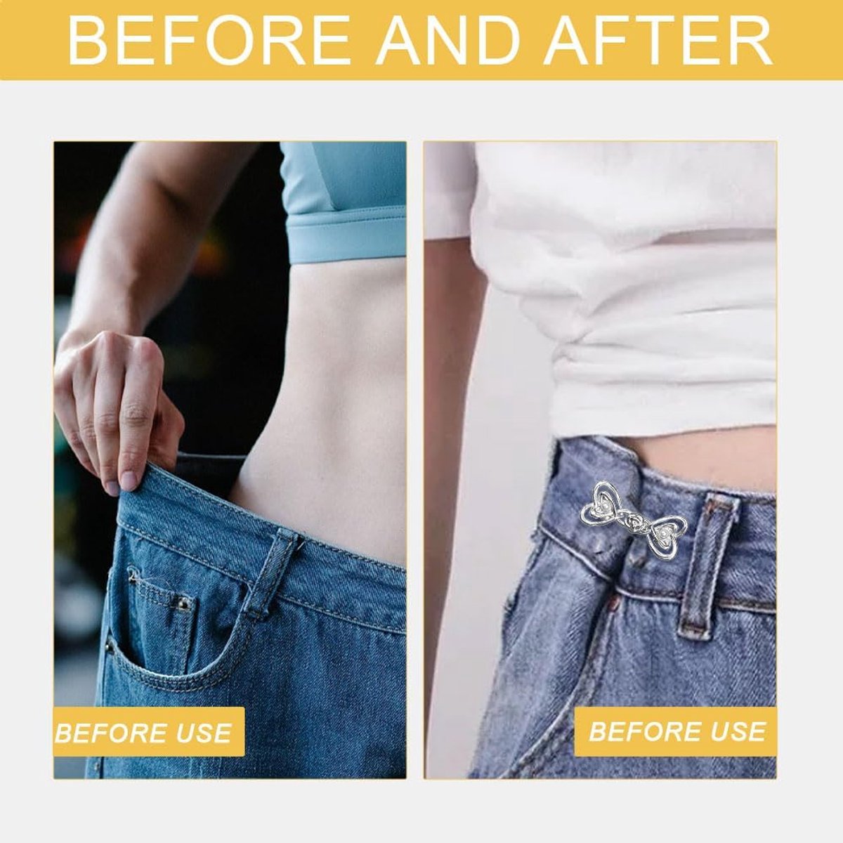 Taille Tightener Clips, 6 Verstelbare Hart Broek Taille Cincher Niet Naaien Voor Losse Jeans, Rokken, Mouwen, Truien Kleding Accessoires