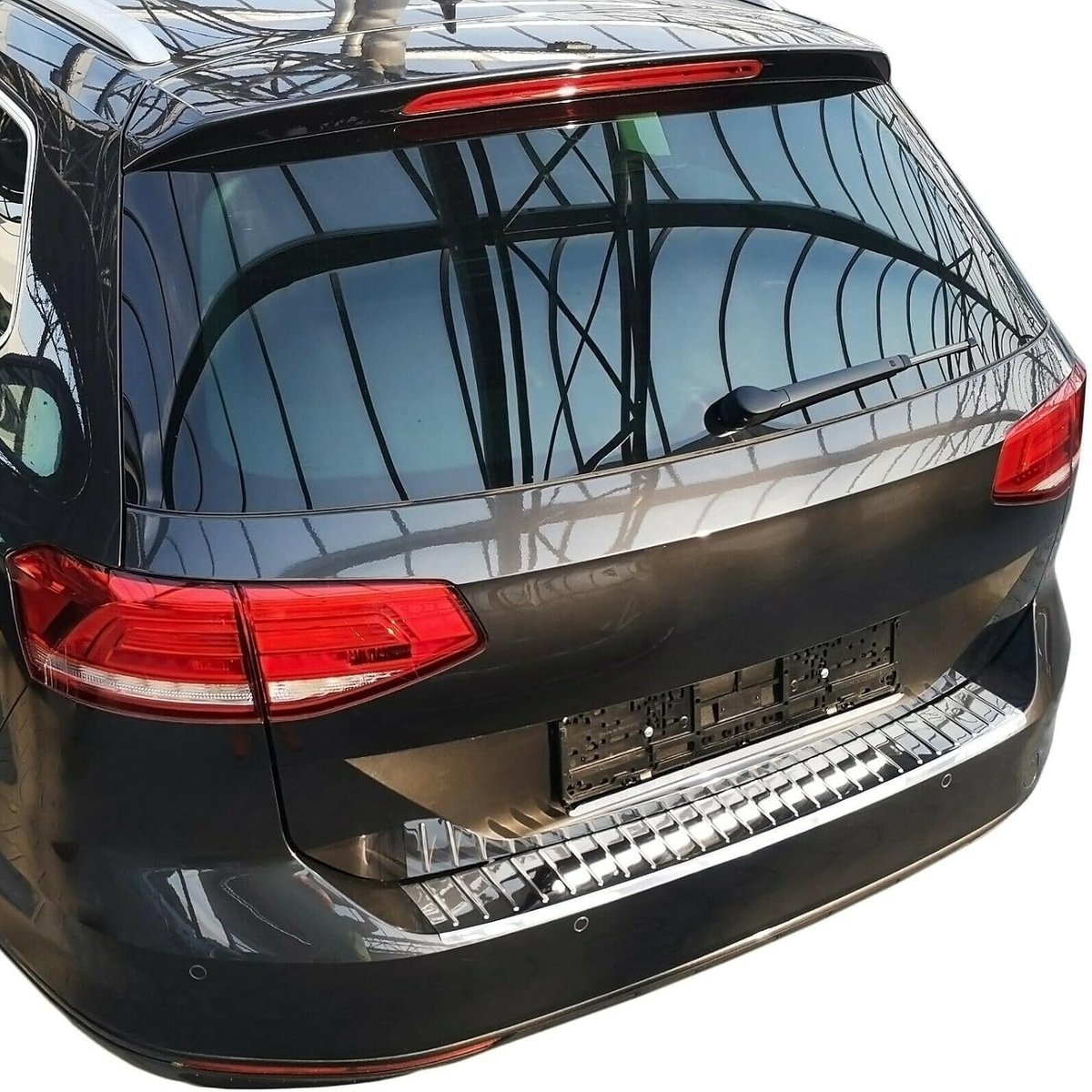Bumperbescherming roestvrij staal CHROOM compatibel met VW GOLF 7 VARIANT vanaf 2013 || met rand | premium kwaliteit van RECAMBO