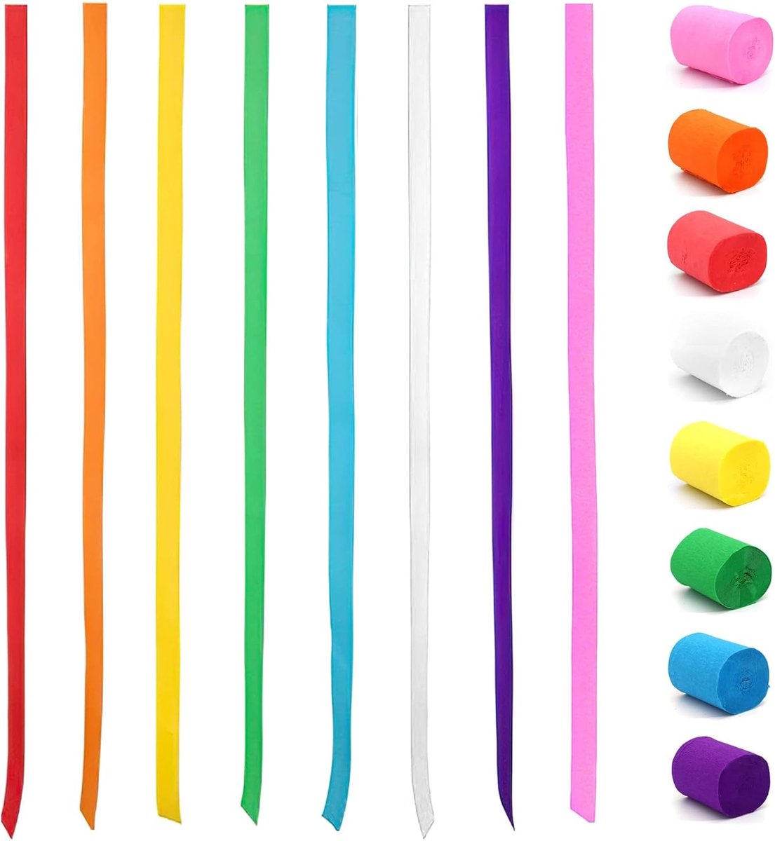 Crêpepapier, crêpebanden regenboog multicolor papieren slingers, 4,5 cm x 25 m voor bruiloft, carnaval, feestdecoratie