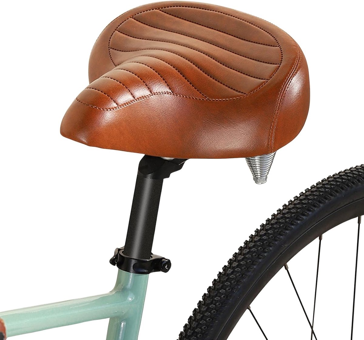 fietszadel voor dames en heren, ergonomisch, zacht fietszadel, vintage design, zacht, gevoerd, universeel voor de meeste hometrainers of straten, voor mannen en vrouwen